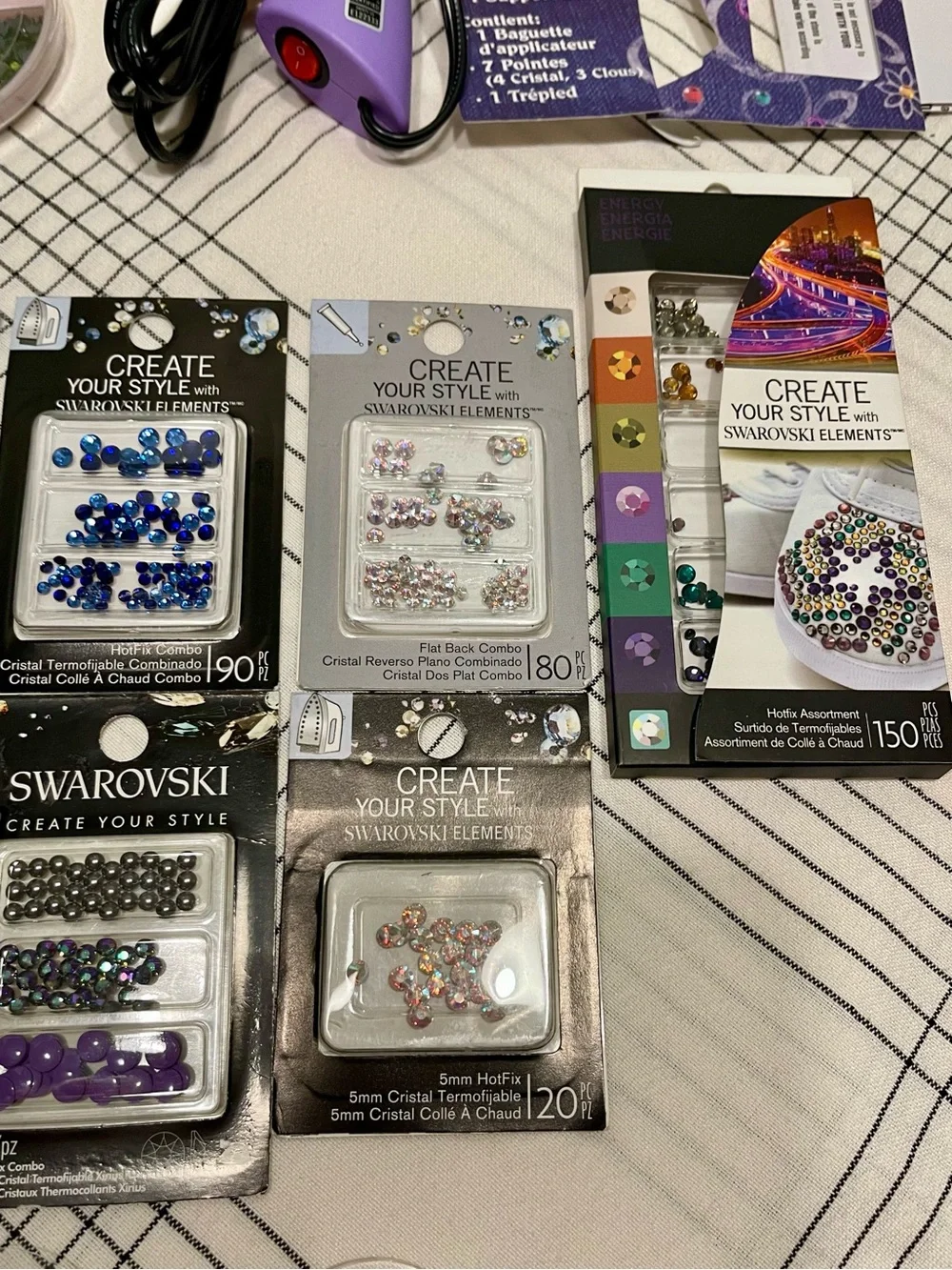 HOT FIX SWAROVSKI CRYSTALS AND TOOLS BUNDLE  MIXED COLORS NEW/SEALED